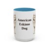 15oz American Eskimo Dog Mug, Vintage Dog Portrait Coffee Mug, Dog Lover Gift