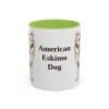 american-eskimo-dog-mug-light-green-1 11oz American Eskimo Dog Mug, Vintage Dog Portrait Coffee Mug, Dog Lover Gift