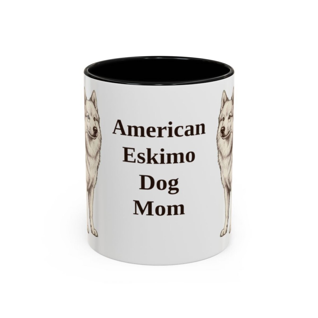 11oz American Eskimo Dog Dog Mom Mug, Vintage Sketch Coffee Mug, Dog Mom Gift