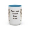 american-eskimo-dog-mug-mom-light-blue-1 15oz American Eskimo Dog Dog Mom Mug, Vintage Sketch Coffee Mug, Dog Mom Gift