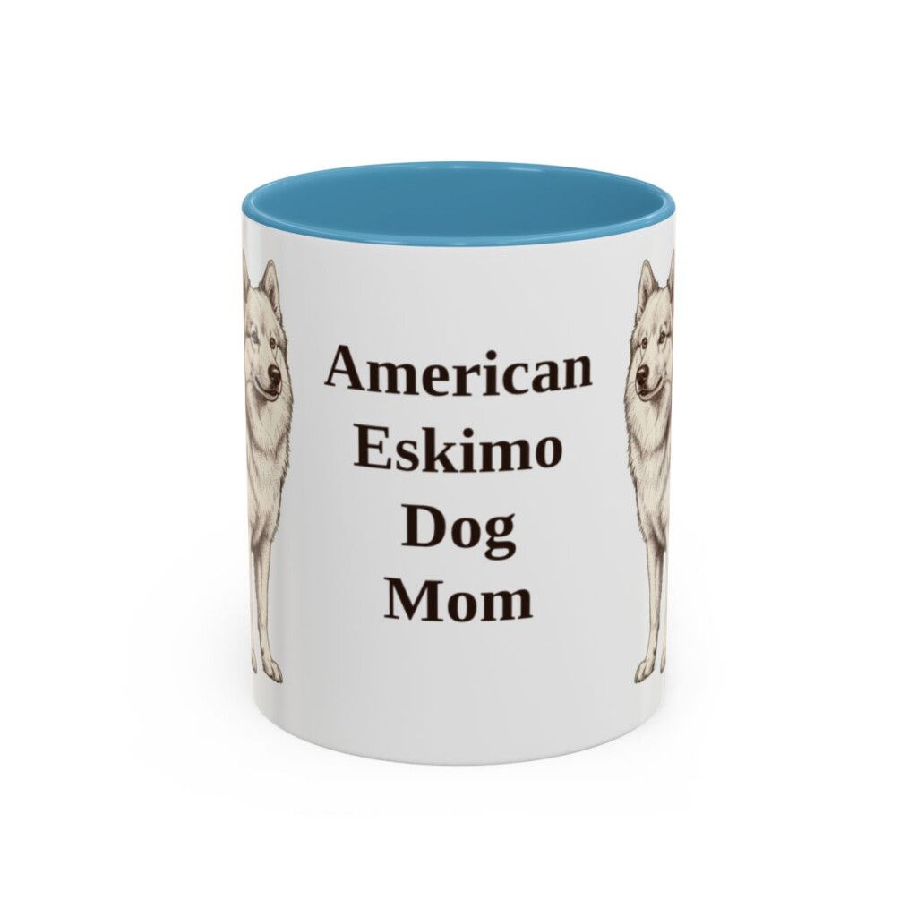 11oz American Eskimo Dog Dog Mom Mug, Vintage Sketch Coffee Mug, Dog Mom Gift