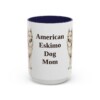 american-eskimo-dog-mug-mom-navy-1 15oz American Eskimo Dog Dog Mom Mug, Vintage Sketch Coffee Mug, Dog Mom Gift