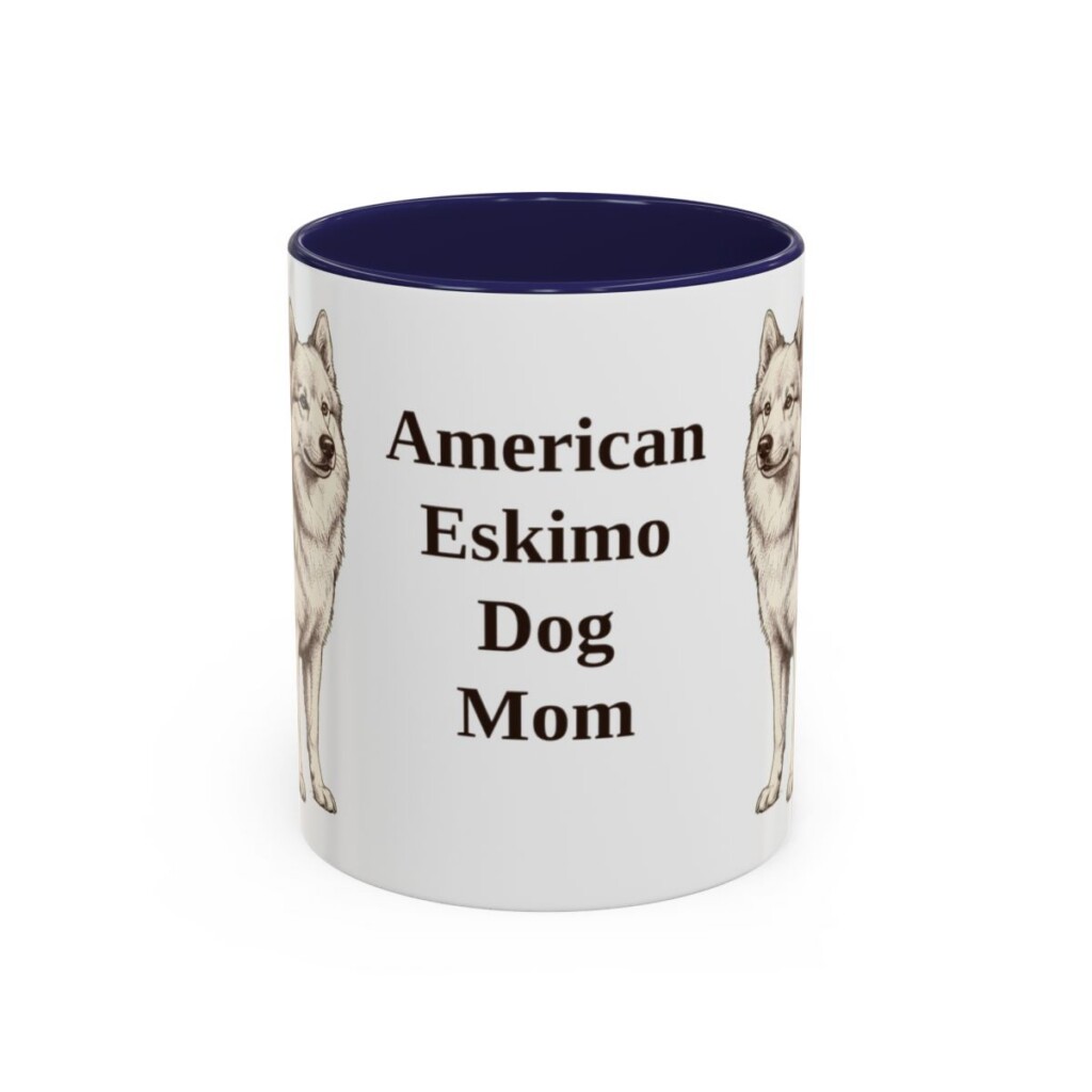 11oz American Eskimo Dog Dog Mom Mug, Vintage Sketch Coffee Mug, Dog Mom Gift