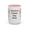 american-eskimo-dog-mug-mom-pink-1 15oz American Eskimo Dog Dog Mom Mug, Vintage Sketch Coffee Mug, Dog Mom Gift