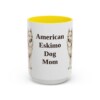 american-eskimo-dog-mug-mom-yellow-1 15oz American Eskimo Dog Dog Mom Mug, Vintage Sketch Coffee Mug, Dog Mom Gift