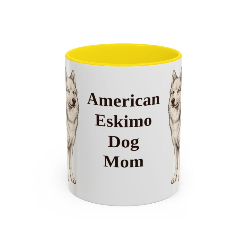 11oz American Eskimo Dog Dog Mom Mug, Vintage Sketch Coffee Mug, Dog Mom Gift