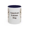 american-eskimo-dog-mug-navy-1 11oz American Eskimo Dog Mug, Vintage Dog Portrait Coffee Mug, Dog Lover Gift