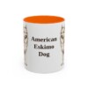 american-eskimo-dog-mug-orange-1 11oz American Eskimo Dog Mug, Vintage Dog Portrait Coffee Mug, Dog Lover Gift