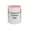 american-eskimo-dog-mug-pink-1 11oz American Eskimo Dog Mug, Vintage Dog Portrait Coffee Mug, Dog Lover Gift