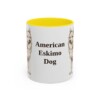 american-eskimo-dog-mug-yellow-1 11oz American Eskimo Dog Mug, Vintage Dog Portrait Coffee Mug, Dog Lover Gift