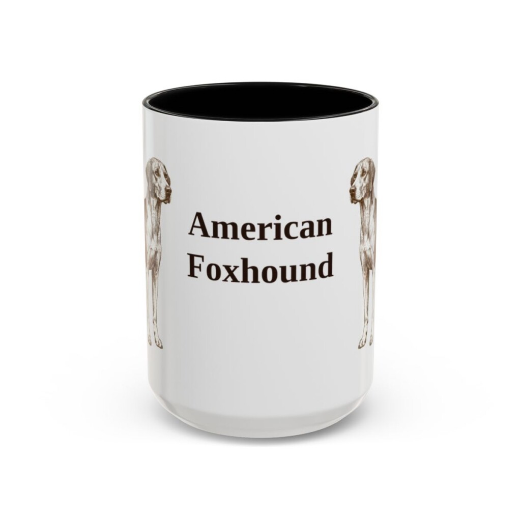 15oz American Foxhound Mug, Vintage Dog Portrait Coffee Mug, Dog Lover Gift