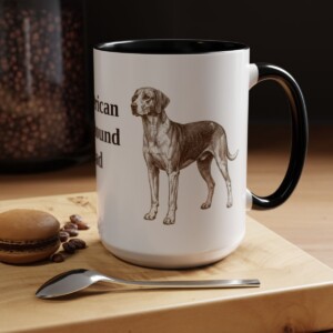 15oz American Foxhound Dog Dad Mug, Vintage Sketch Coffee Mug, Dog Dad Gift