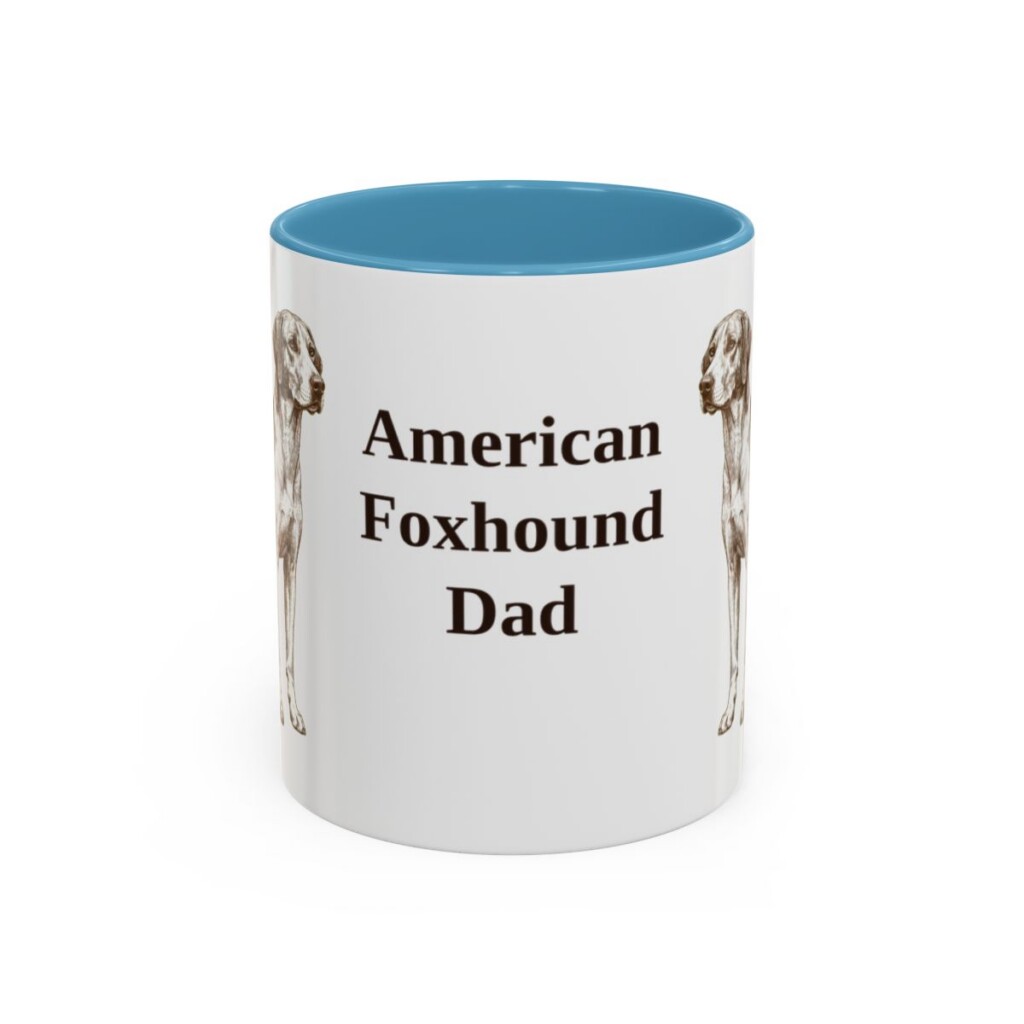 11oz American Foxhound Dog Dad Mug, Vintage Sketch Coffee Mug, Dog Dad Gift