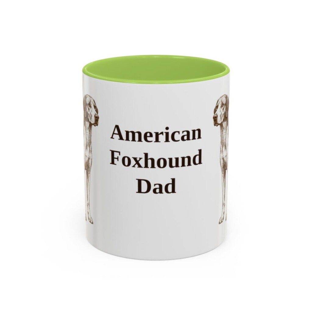 11oz American Foxhound Dog Dad Mug, Vintage Sketch Coffee Mug, Dog Dad Gift