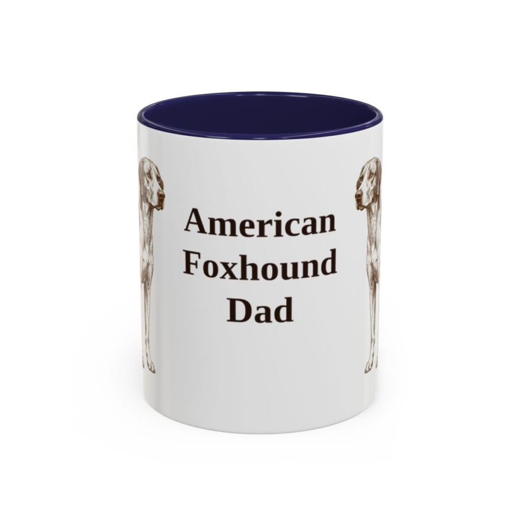 11oz American Foxhound Dog Dad Mug, Vintage Sketch Coffee Mug, Dog Dad Gift