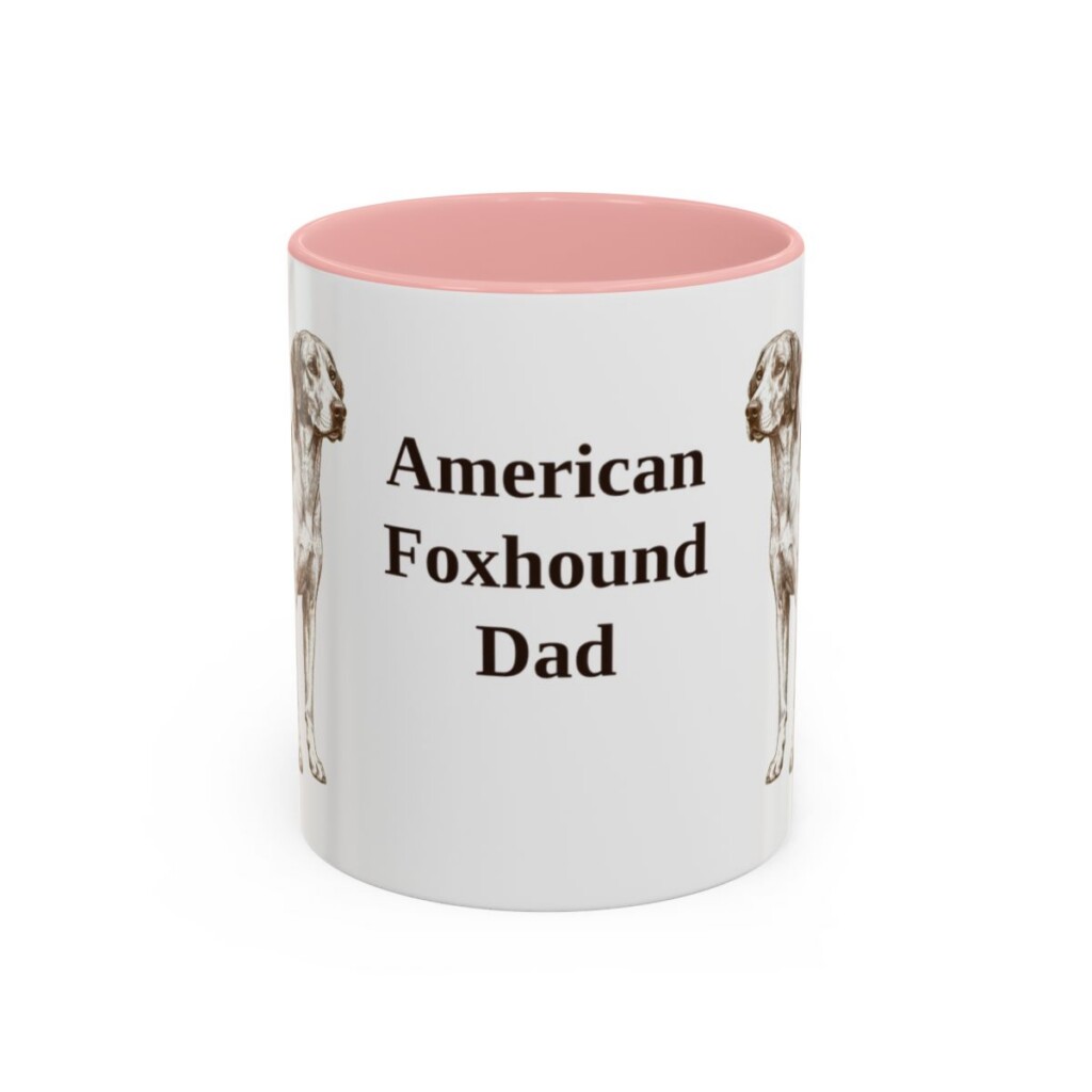 11oz American Foxhound Dog Dad Mug, Vintage Sketch Coffee Mug, Dog Dad Gift