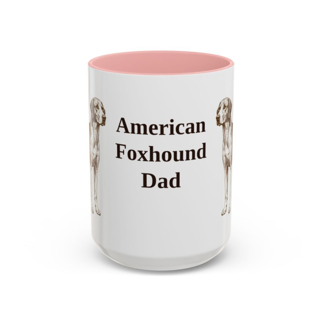 15oz American Foxhound Dog Dad Mug, Vintage Sketch Coffee Mug, Dog Dad Gift