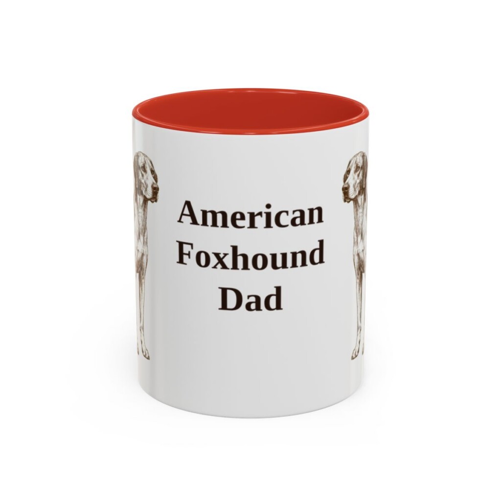 11oz American Foxhound Dog Dad Mug, Vintage Sketch Coffee Mug, Dog Dad Gift
