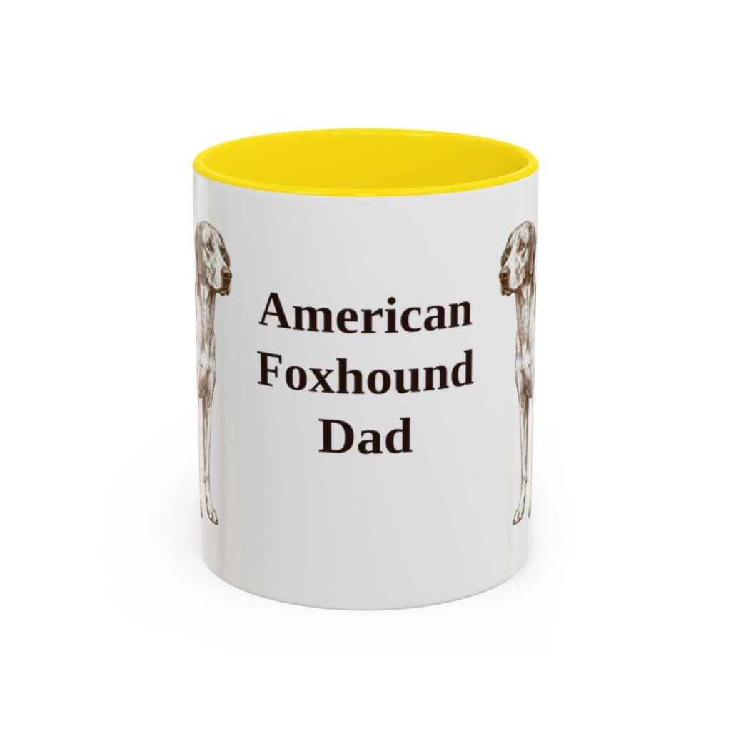 11oz American Foxhound Dog Dad Mug, Vintage Sketch Coffee Mug, Dog Dad Gift