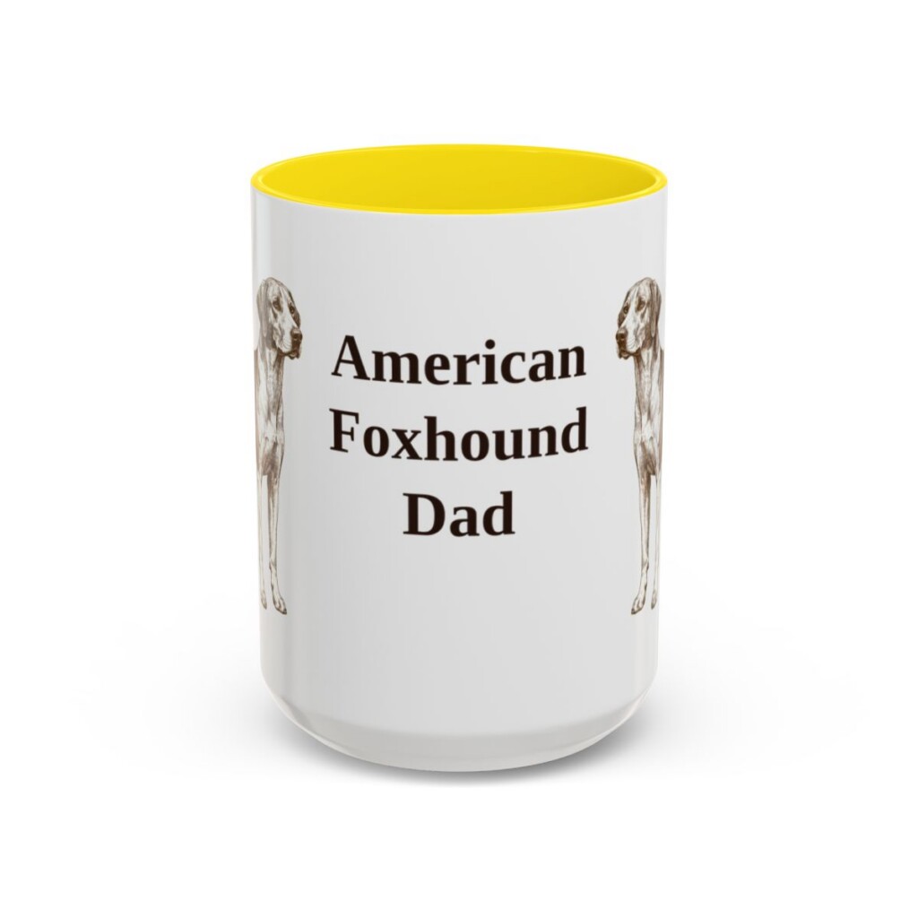 15oz American Foxhound Dog Dad Mug, Vintage Sketch Coffee Mug, Dog Dad Gift