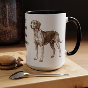 15oz Funny American Foxhound Mug, My Nose Has Places To Be, Vintage Dog Coffee Mug, Dog Lover Gift