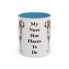 11oz Funny American Foxhound Mug, My Nose Has Places To Be, Vintage Dog Coffee Mug, Dog Lover Gift