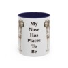 11oz Funny American Foxhound Mug, My Nose Has Places To Be, Vintage Dog Coffee Mug, Dog Lover Gift