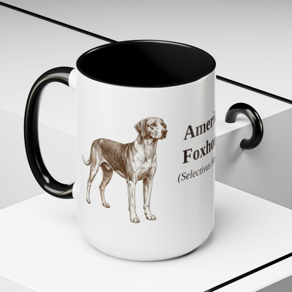 15oz American Foxhound Latin Mug, American Foxhound, Vintage Dog Coffee Mug, Dog Lover Gift