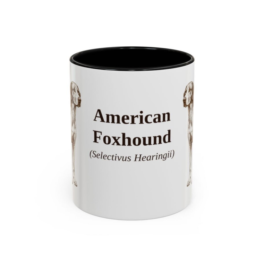 11oz American Foxhound Latin Mug, American Foxhound, Vintage Dog Coffee Mug, Dog Lover Gift