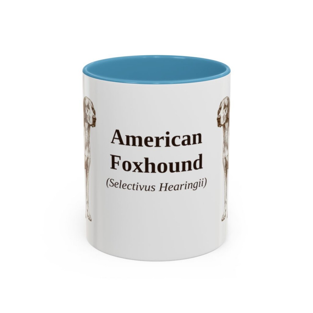 11oz American Foxhound Latin Mug, American Foxhound, Vintage Dog Coffee Mug, Dog Lover Gift