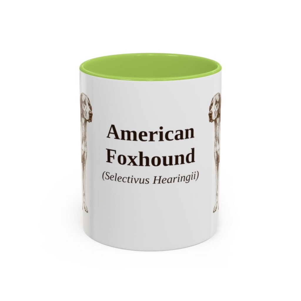 11oz American Foxhound Latin Mug, American Foxhound, Vintage Dog Coffee Mug, Dog Lover Gift