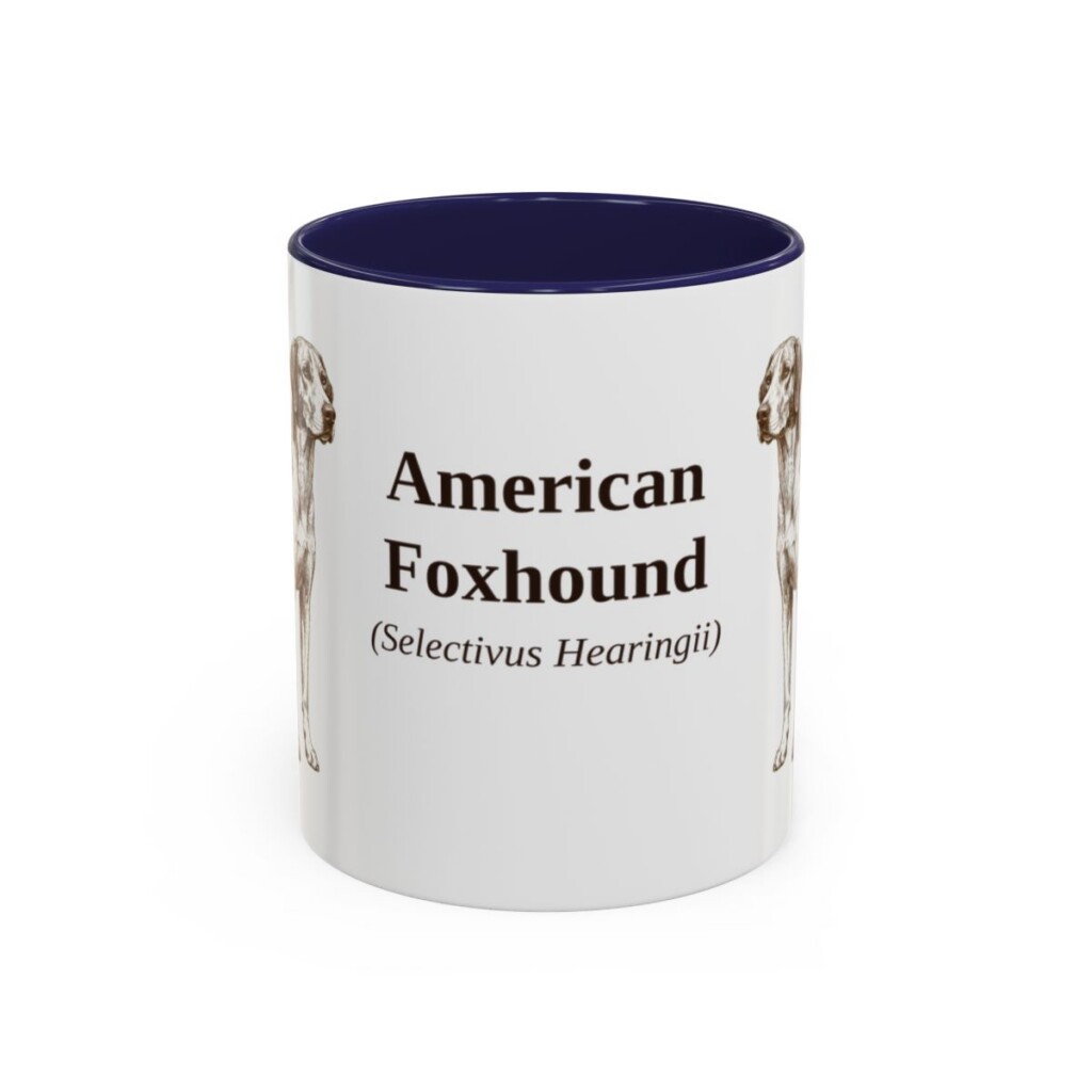 11oz American Foxhound Latin Mug, American Foxhound, Vintage Dog Coffee Mug, Dog Lover Gift