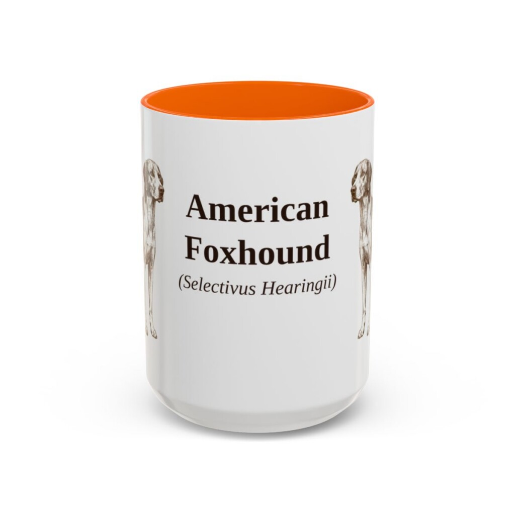 15oz American Foxhound Latin Mug, American Foxhound, Vintage Dog Coffee Mug, Dog Lover Gift