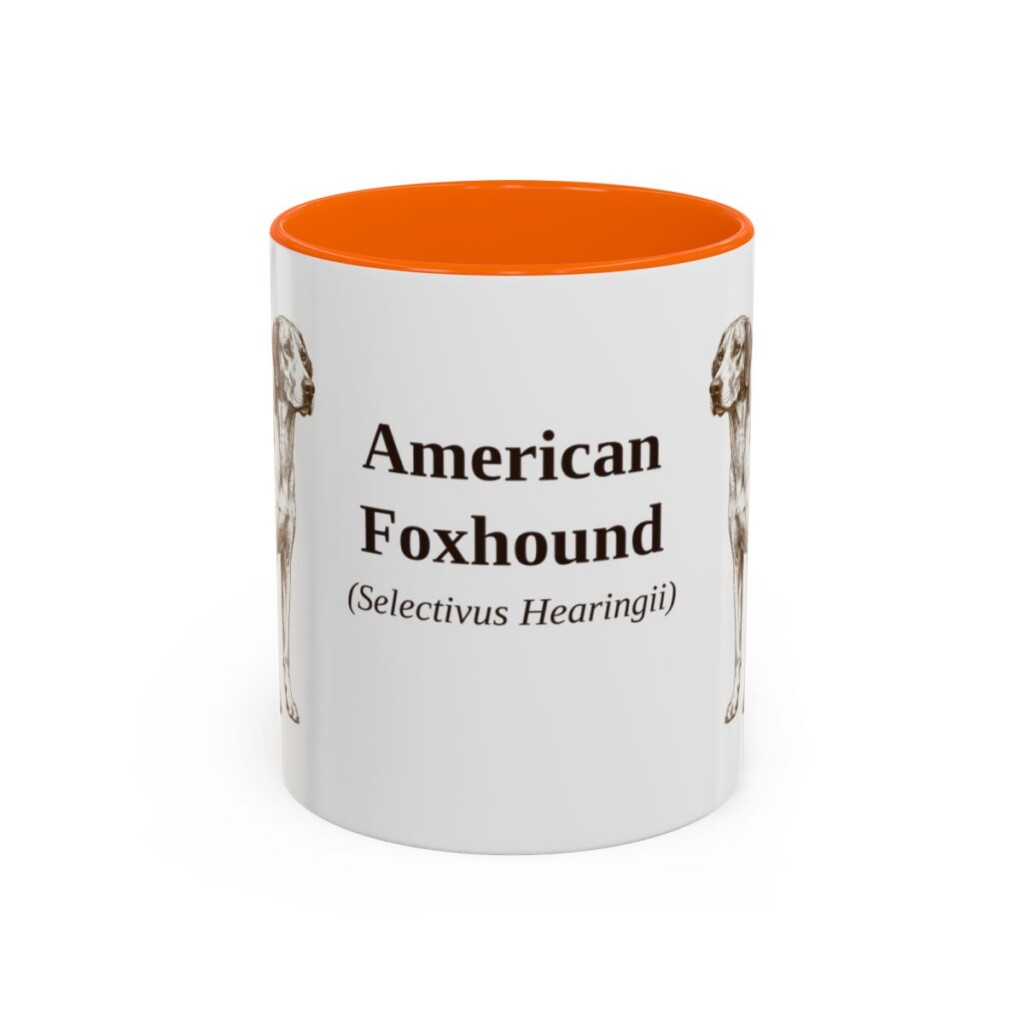 11oz American Foxhound Latin Mug, American Foxhound, Vintage Dog Coffee Mug, Dog Lover Gift