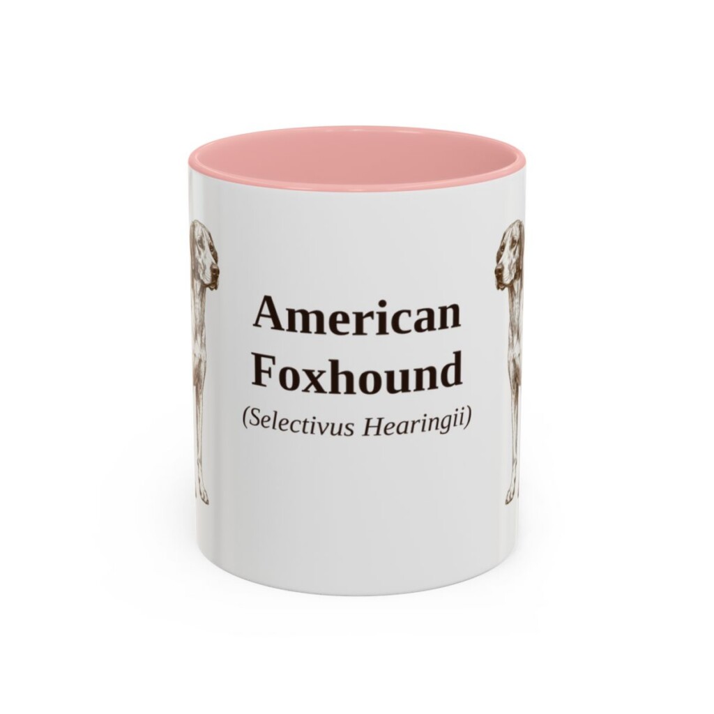 11oz American Foxhound Latin Mug, American Foxhound, Vintage Dog Coffee Mug, Dog Lover Gift