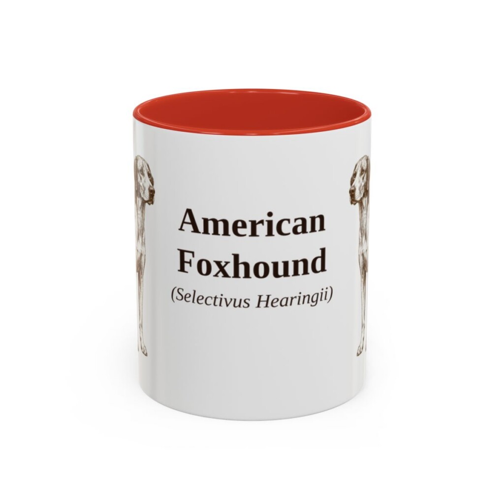 11oz American Foxhound Latin Mug, American Foxhound, Vintage Dog Coffee Mug, Dog Lover Gift