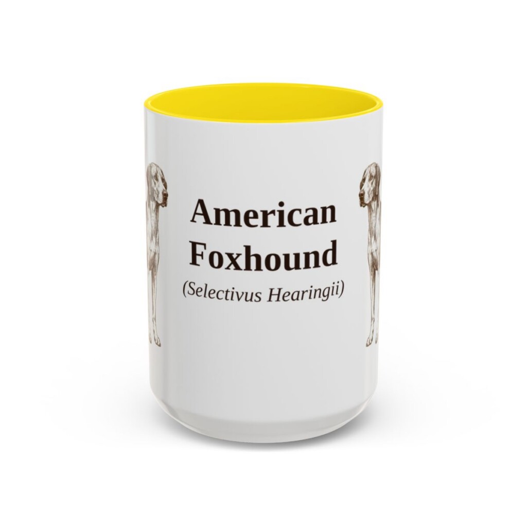 15oz American Foxhound Latin Mug, American Foxhound, Vintage Dog Coffee Mug, Dog Lover Gift