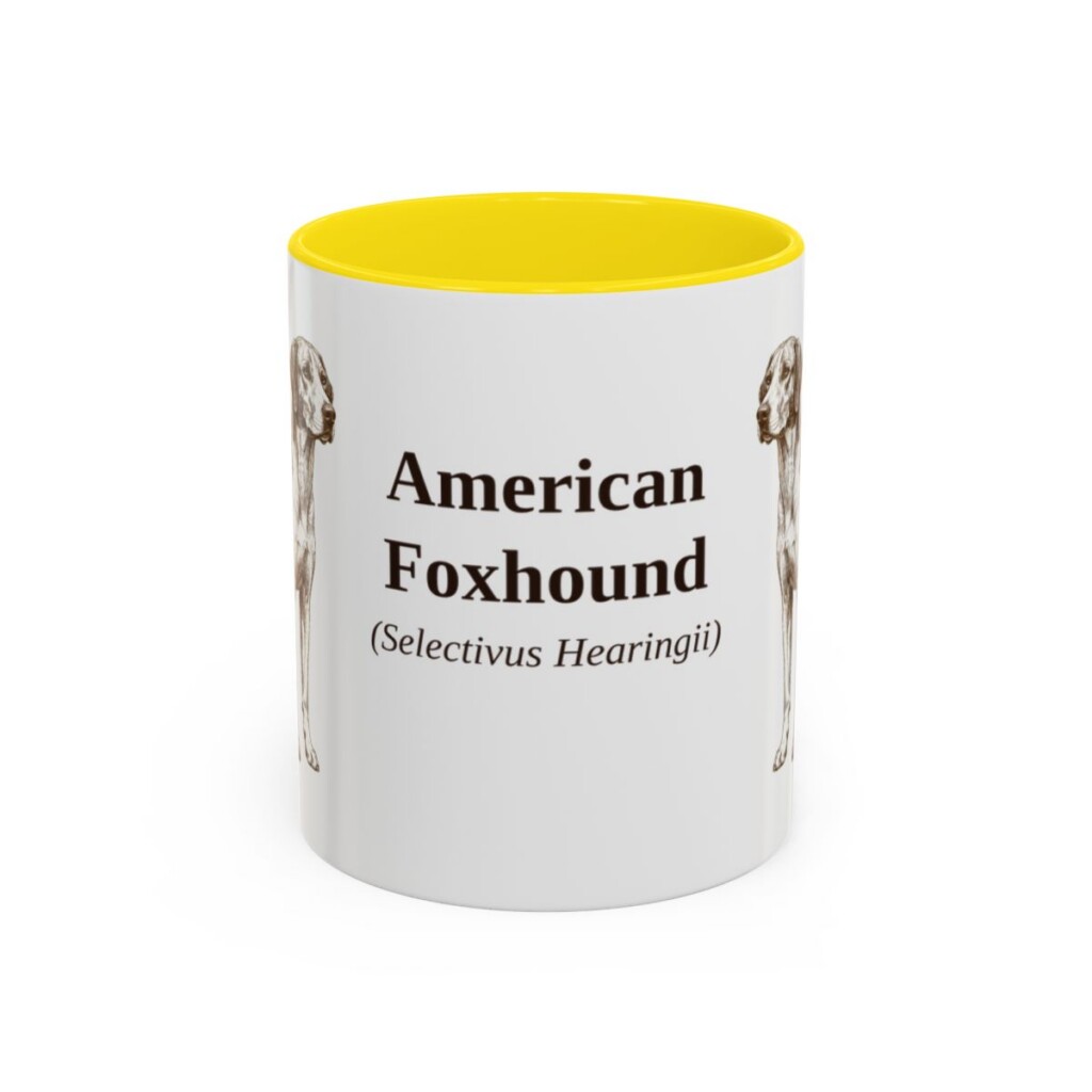 11oz American Foxhound Latin Mug, American Foxhound, Vintage Dog Coffee Mug, Dog Lover Gift