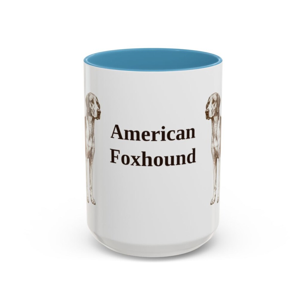 15oz American Foxhound Mug, Vintage Dog Portrait Coffee Mug, Dog Lover Gift