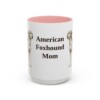 american-foxhound-mug-mom-pink-3 15oz American Foxhound Dog Mom Mug, Vintage Sketch Coffee Mug, Dog Mom Gift