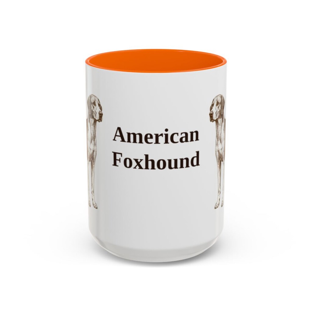15oz American Foxhound Mug, Vintage Dog Portrait Coffee Mug, Dog Lover Gift
