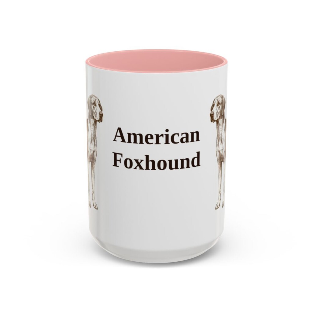 15oz American Foxhound Mug, Vintage Dog Portrait Coffee Mug, Dog Lover Gift