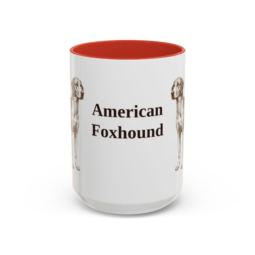 15oz American Foxhound Mug, Vintage Dog Portrait Coffee Mug, Dog Lover Gift