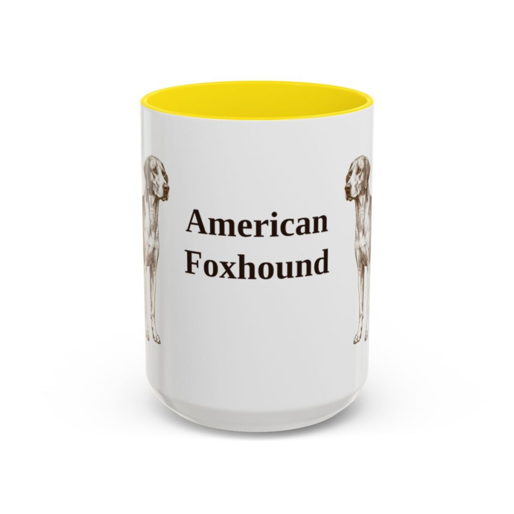 15oz American Foxhound Mug, Vintage Dog Portrait Coffee Mug, Dog Lover Gift