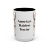 15oz American Hairless Terrier Mug, Vintage Dog Portrait Coffee Mug, Dog Lover Gift