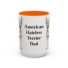 american-hairless-terrier-mug-dad-orange-3 15oz American Hairless Terrier Dog Dad Mug, Vintage Sketch Coffee Mug, Dog Dad Gift
