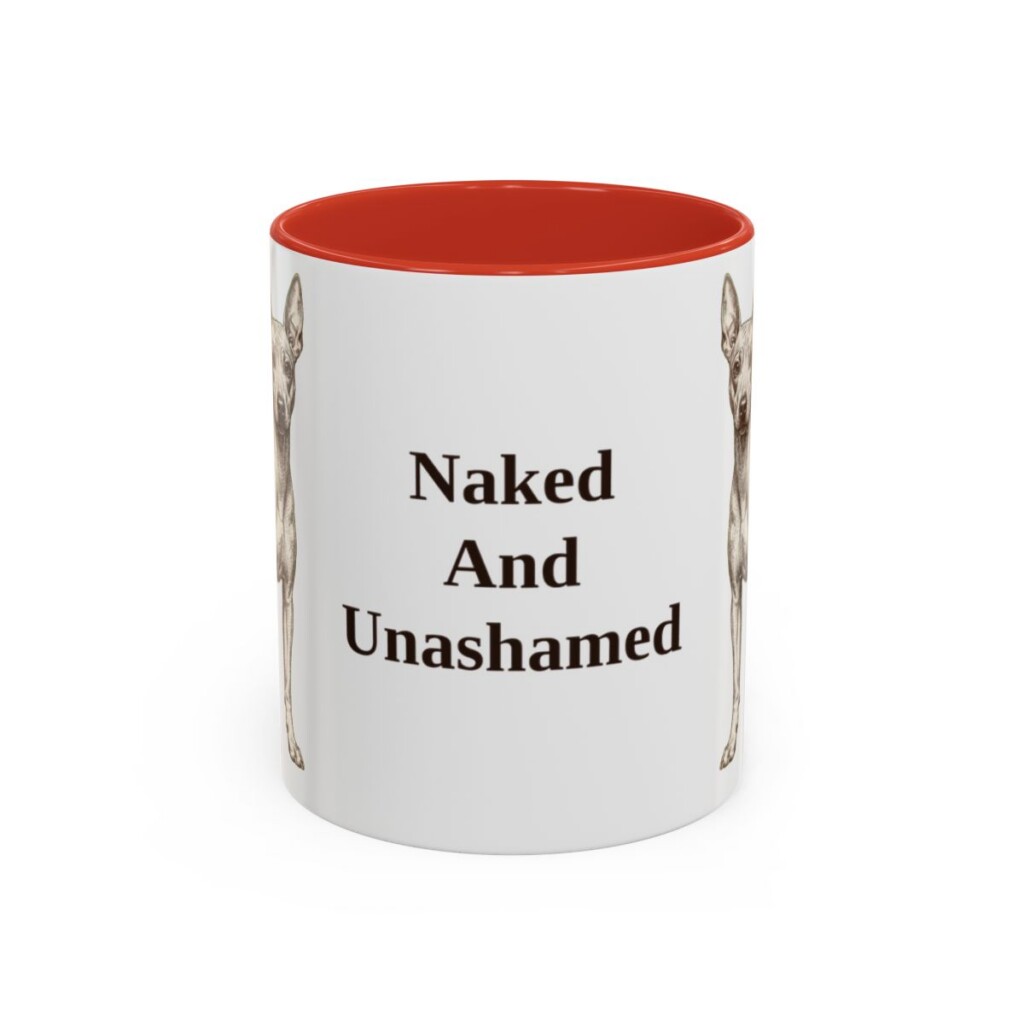 american-hairless-terrier-mug-humor-red-3 11oz Funny American Hairless Terrier Mug, Naked And Unashamed, Vintage Dog Coffee Mug, Dog Lover Gift