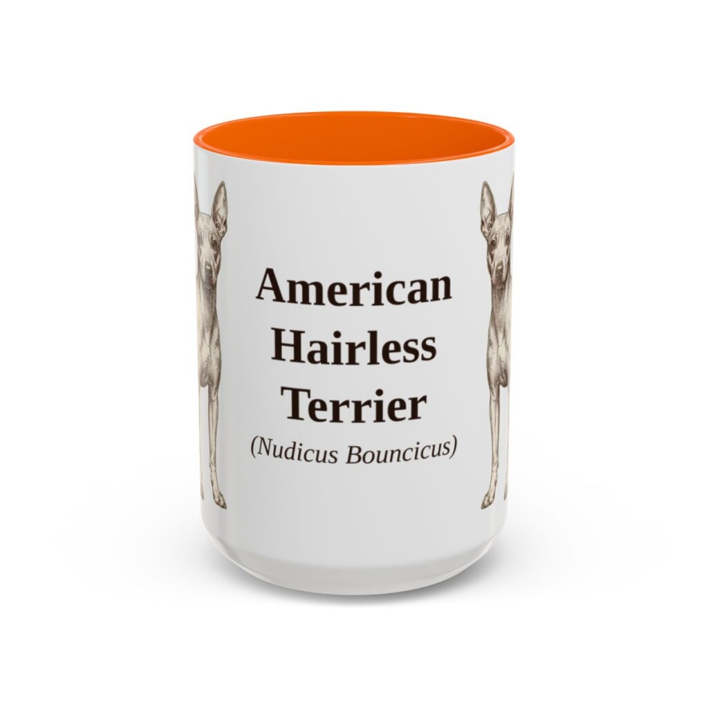 american-hairless-terrier-mug-latin-orange-3 15oz American Hairless Terrier Latin Mug, American Hairless Terrier, Vintage Dog Coffee Mug, Dog Lover Gift