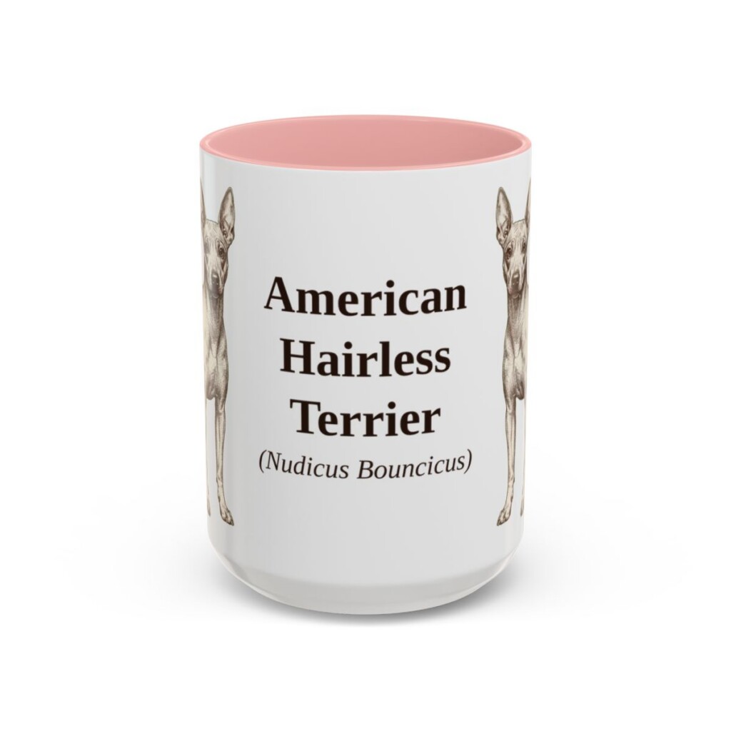 american-hairless-terrier-mug-latin-pink-3 15oz American Hairless Terrier Latin Mug, American Hairless Terrier, Vintage Dog Coffee Mug, Dog Lover Gift