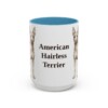 15oz American Hairless Terrier Mug, Vintage Dog Portrait Coffee Mug, Dog Lover Gift